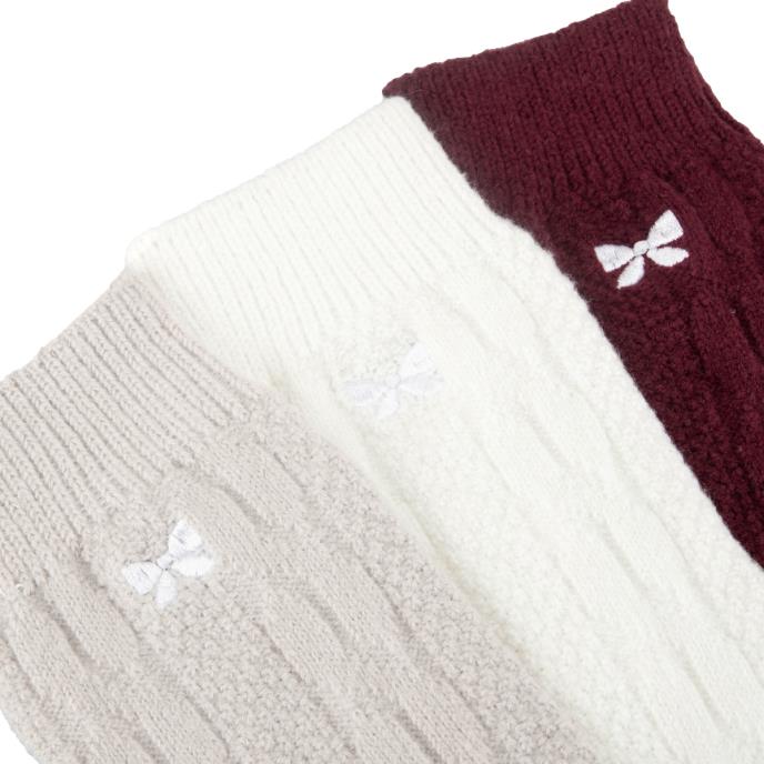 totes toasties® Ladies Supersoft Ankle Socks With Embroidery Burgundy / Cream / Grey Extra Image 6